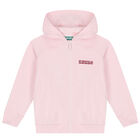 Girls Pink Logo Hooded Zip Up Top, 2, hi-res